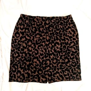 Brown Cheetah Print Skirt